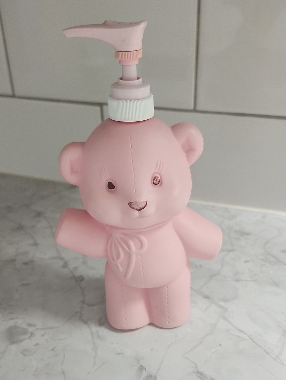 Avon Pink Bear Soap/Lotion  Dispenser
